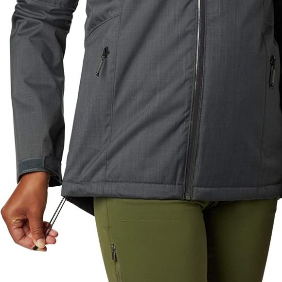 🆕Columbia Women's Top Pine Insulated Rain Jacket, X-Small - Shark Melange, NWT - Picture 3 of 6